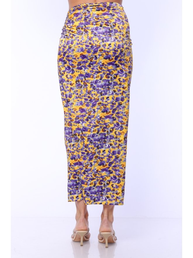 TGH ANIMAL PRINT FRONT SLIT MIDI SKIRT