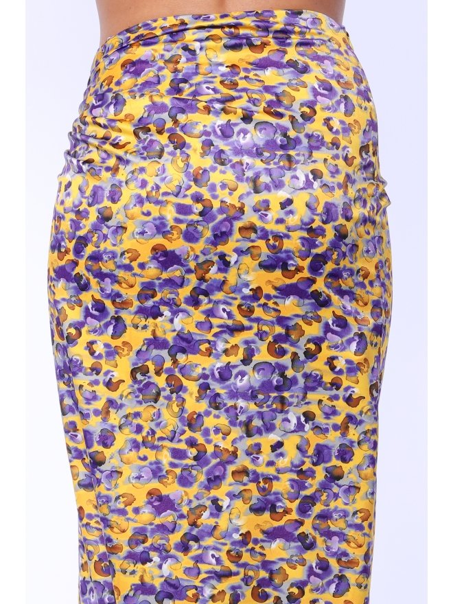 TGH ANIMAL PRINT FRONT SLIT MIDI SKIRT