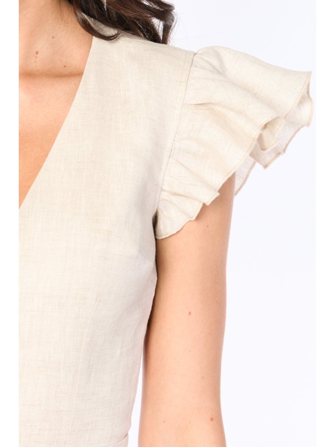 CARLA PURO LINO LAYERED RUFFLES MINI DRESS