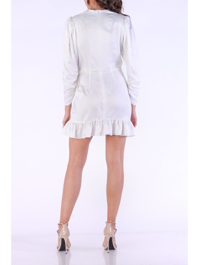 MARMURI ROCHIE MINI DIN SATIN STIL PARTE-PESTE-PARTE CU VOLAN