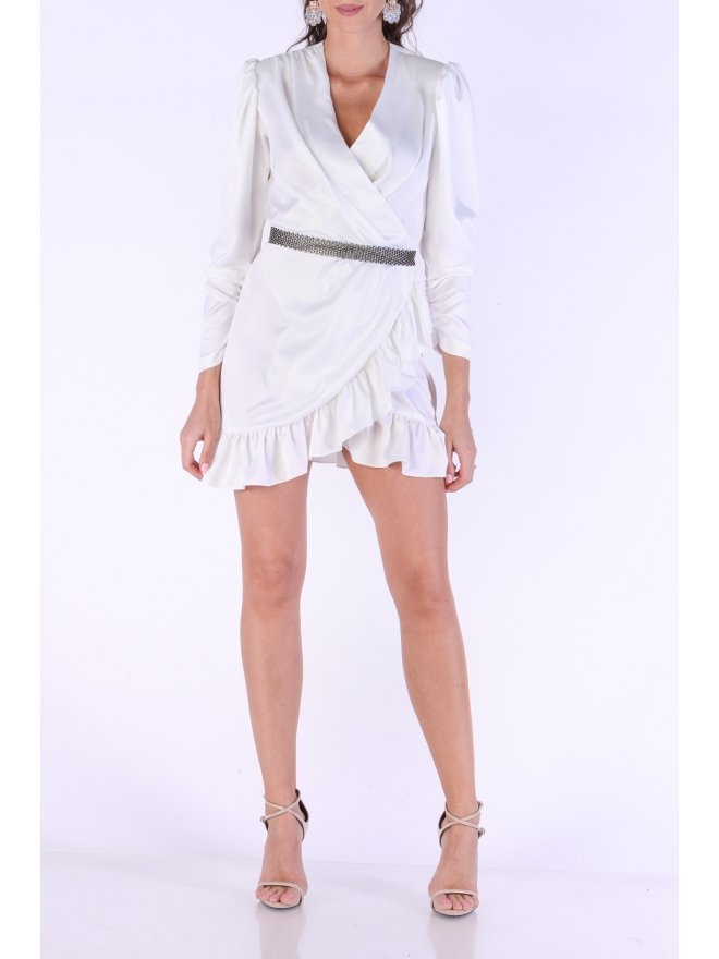 MARMURI ROCHIE MINI DIN SATIN STIL PARTE-PESTE-PARTE CU VOLAN