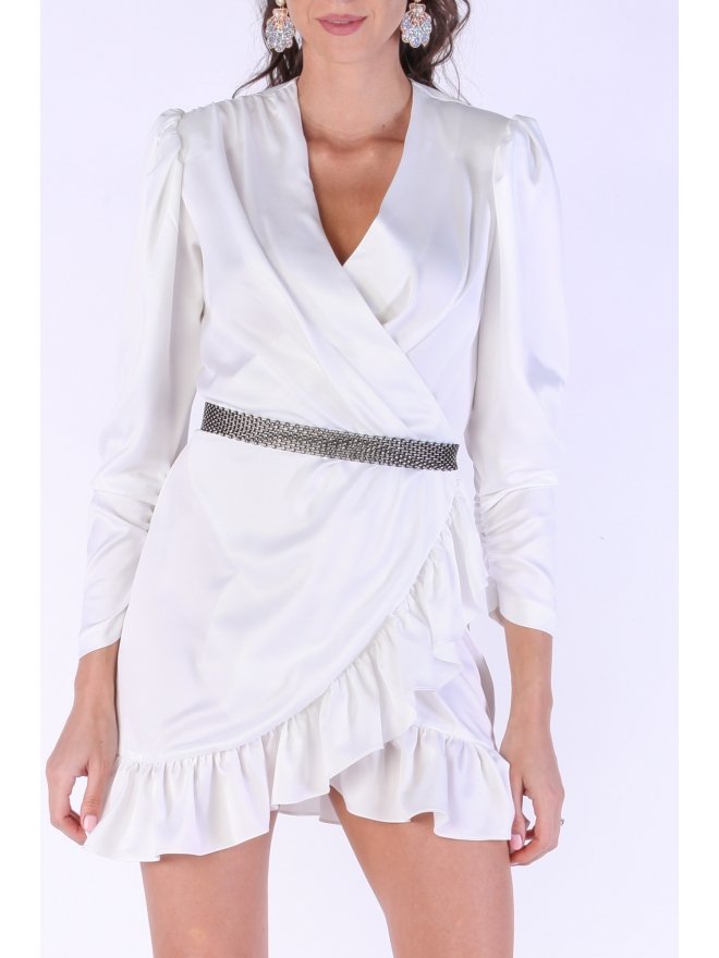 MARMURI ROCHIE MINI DIN SATIN STIL PARTE-PESTE-PARTE CU VOLAN