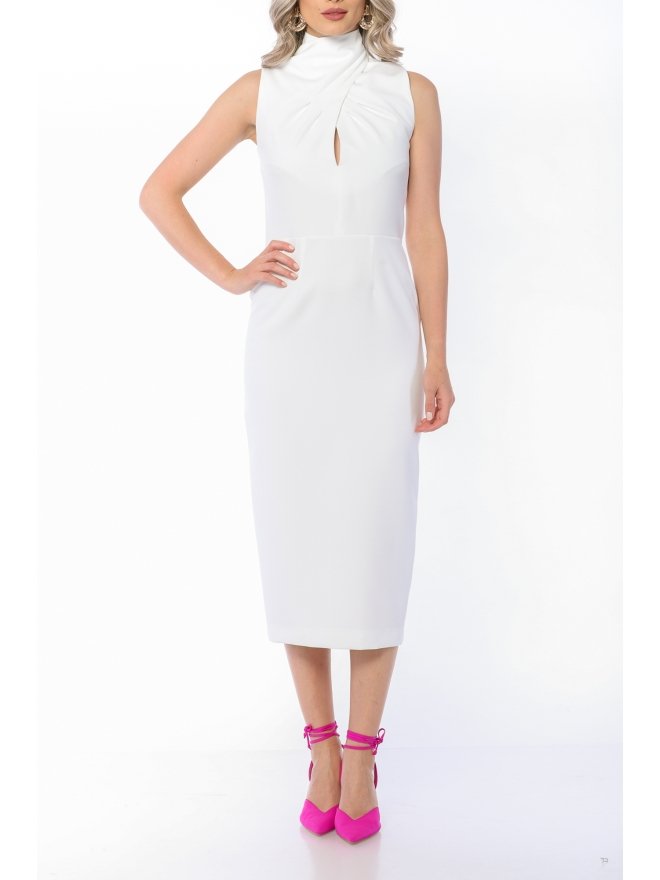 POESSE ROCHIE MIDI BODYCON CU SLIT LA SPATE