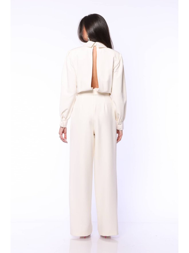 TGH SALOPETA PALAZZO CU MANECI LUNGI SI DETALII BIJUTERIE