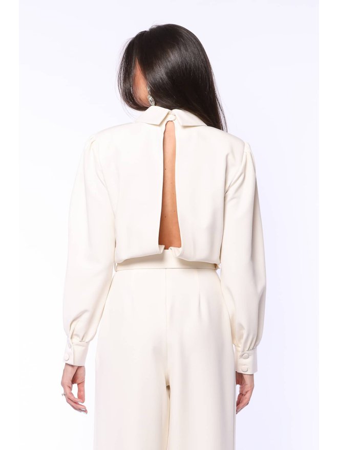 TGH SALOPETA PALAZZO CU MANECI LUNGI SI DETALII BIJUTERIE