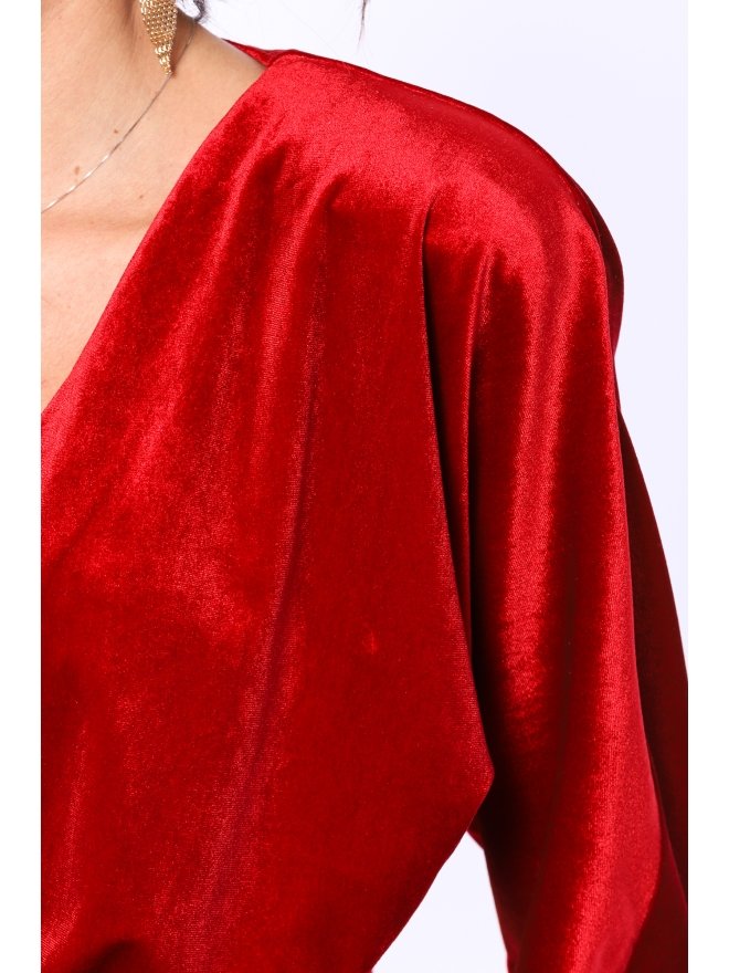 TGH LIKE A DIVA ASYMMETRIC VELVET MAXI DRESS