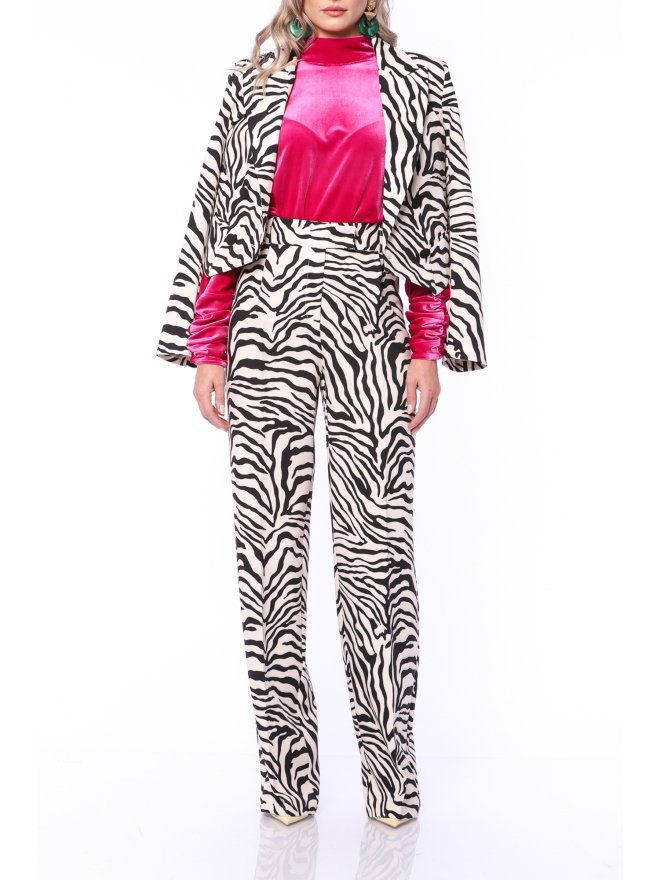 TGH PANTALONI PALAZZO ZEBRA PRINT