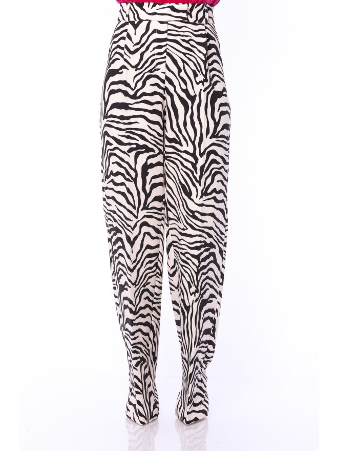 TGH PANTALONI PALAZZO ZEBRA PRINT