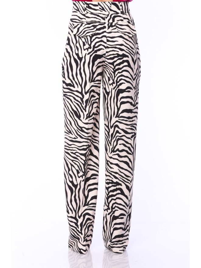 TGH PANTALONI PALAZZO ZEBRA PRINT