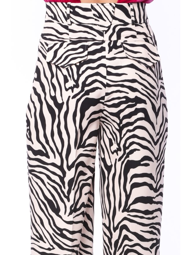 TGH PANTALONI PALAZZO ZEBRA PRINT