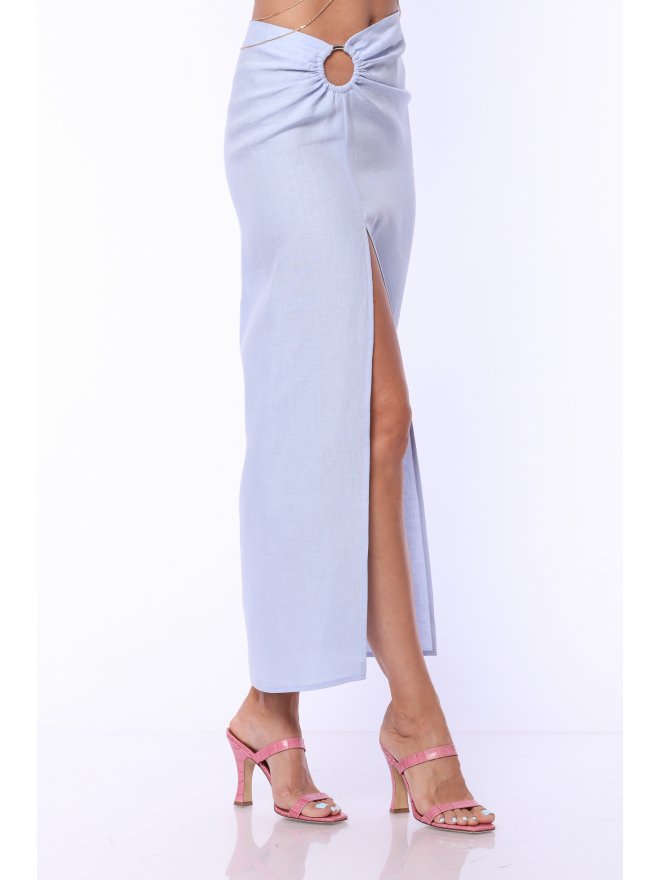 TGH LINO SIDE RING&SLIT MIDI SKIRT