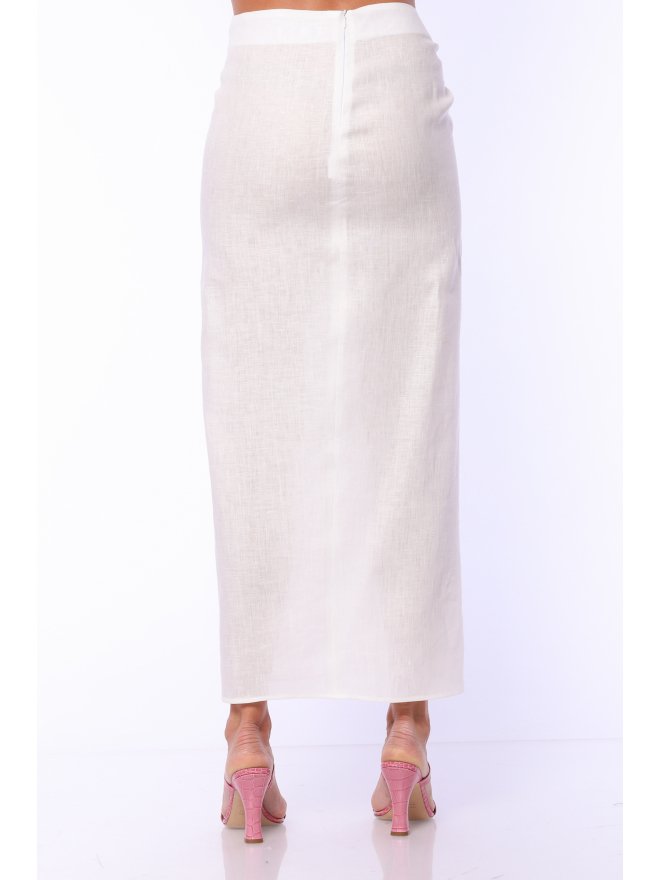 TGH LINO SIDE RING&SLIT MIDI SKIRT