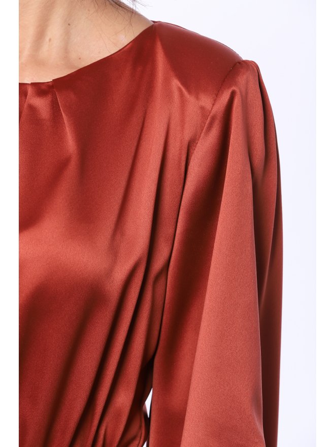 TGH ROCHIE MINI DIN SATIN TRENDSETTING CU ESARFA IN TALIE 