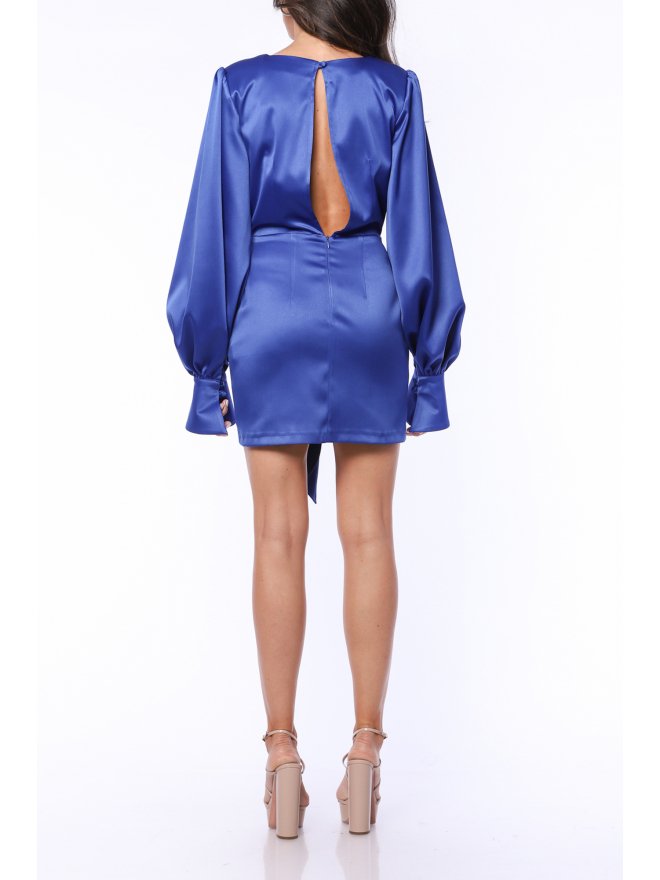 TGH ROCHIE MINI DIN SATIN TRENDSETTING CU ESARFA IN TALIE 