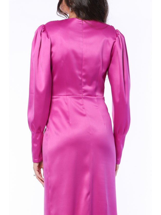 TGH ROCHIE MIDI DIN SATIN GRACE&STYLE CU VOLAN