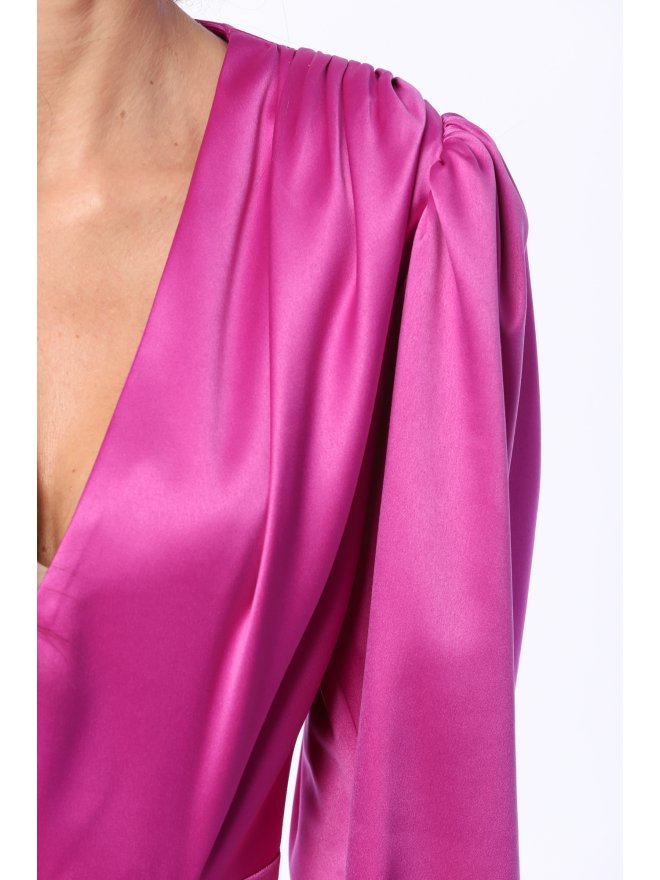 TGH ROCHIE MIDI DIN SATIN GRACE&STYLE CU VOLAN