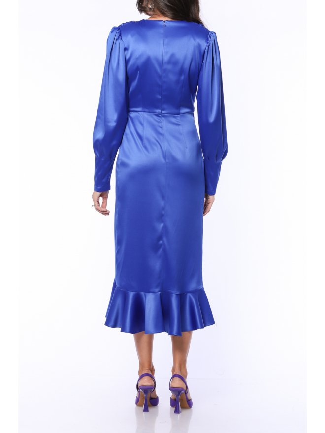 TGH ROCHIE MIDI DIN SATIN GRACE&STYLE CU VOLAN