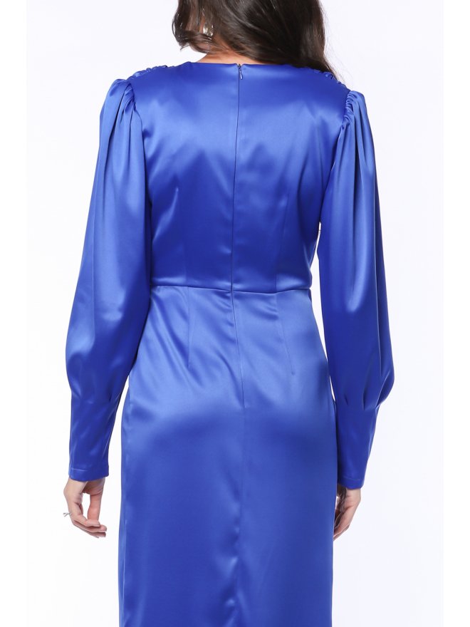 TGH ROCHIE MIDI DIN SATIN GRACE&STYLE CU VOLAN