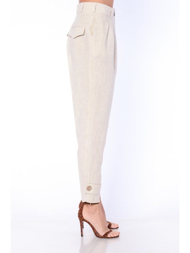 CARLA PURO LINO CIGARETTE TAILORED PANTS