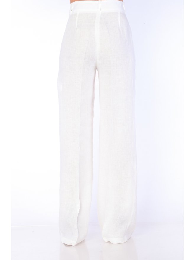 CARLA PURO LINO WIDE LEG & HIGH-WAIST TAILORED PANTS