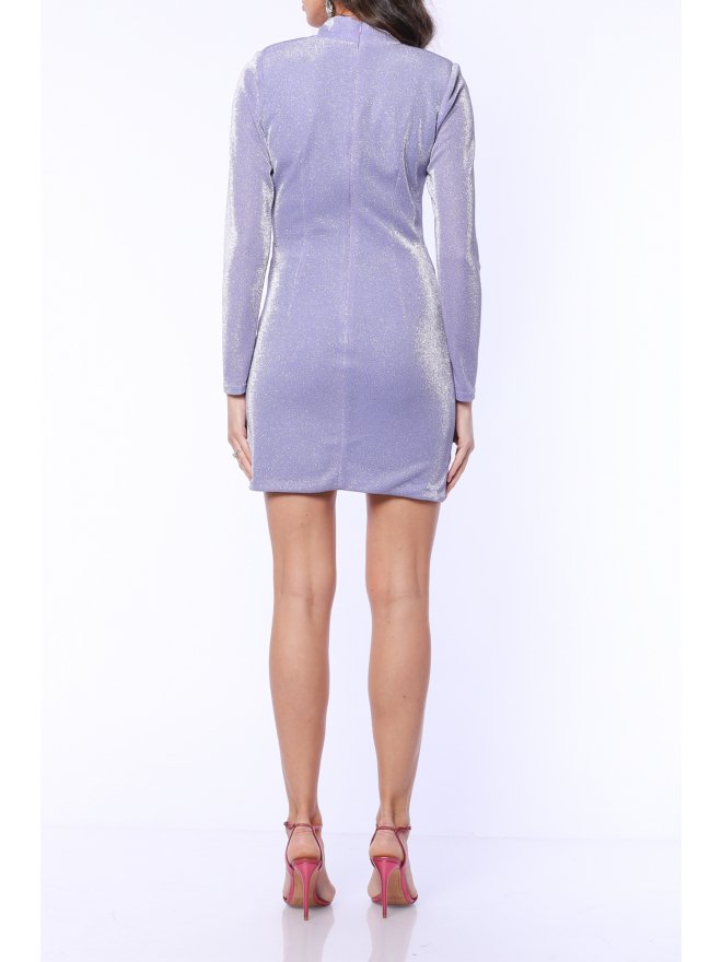 TGH ASYMMETRIC FRONT GLITTER LYCRA MINI DRESS 