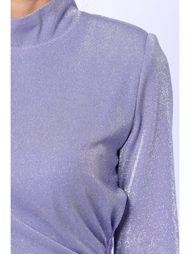 TGH ASYMMETRIC FRONT GLITTER LYCRA MINI DRESS 
