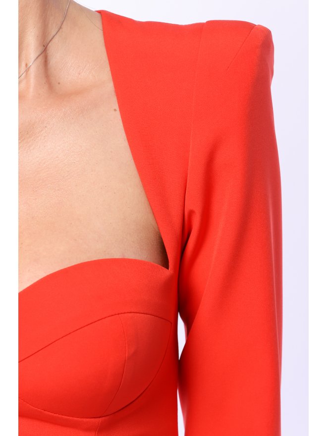 TGH CORSET STYLE HIGH SHOULDERS MINI DRESS