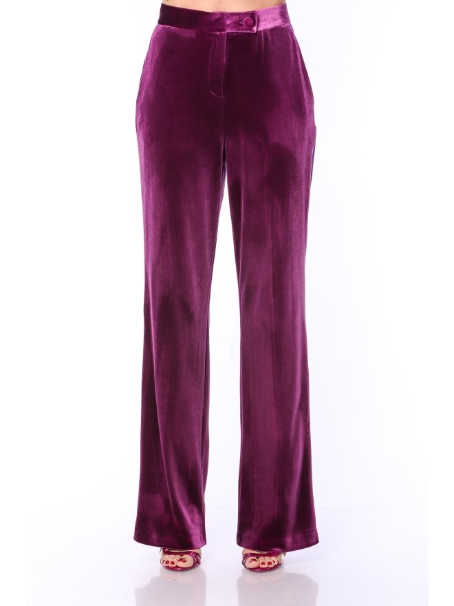 TGH PANTALONI DREPTI CU VISPUSCA DIN SATIN VELVET MISTERY