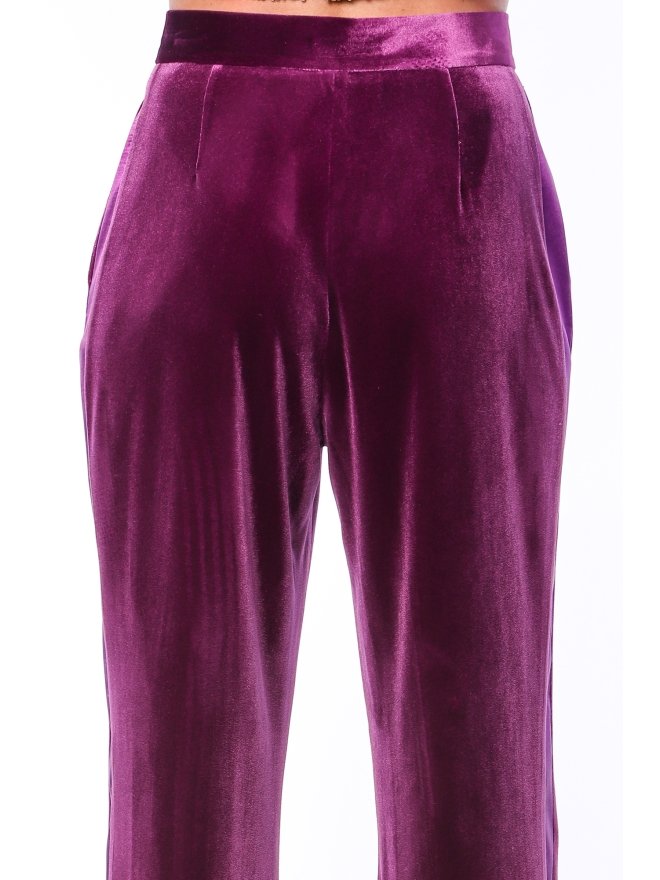 TGH PANTALONI DREPTI CU VISPUSCA DIN SATIN VELVET MISTERY