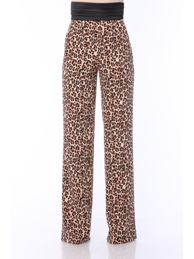 TGH JUNGLE FEVER TUXEDO COLOR BLOCK WIDE-LEG PANTS
