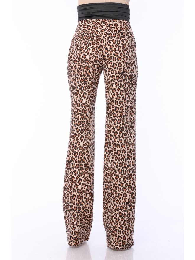 TGH JUNGLE FEVER TUXEDO COLOR BLOCK WIDE-LEG PANTS