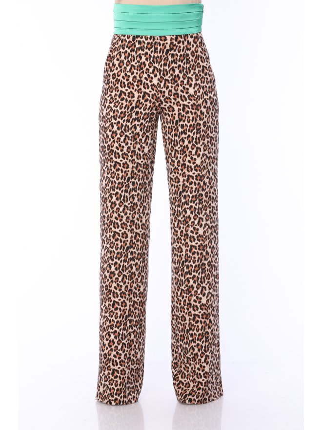 TGH JUNGLE FEVER TUXEDO COLOR BLOCK WIDE-LEG PANTS