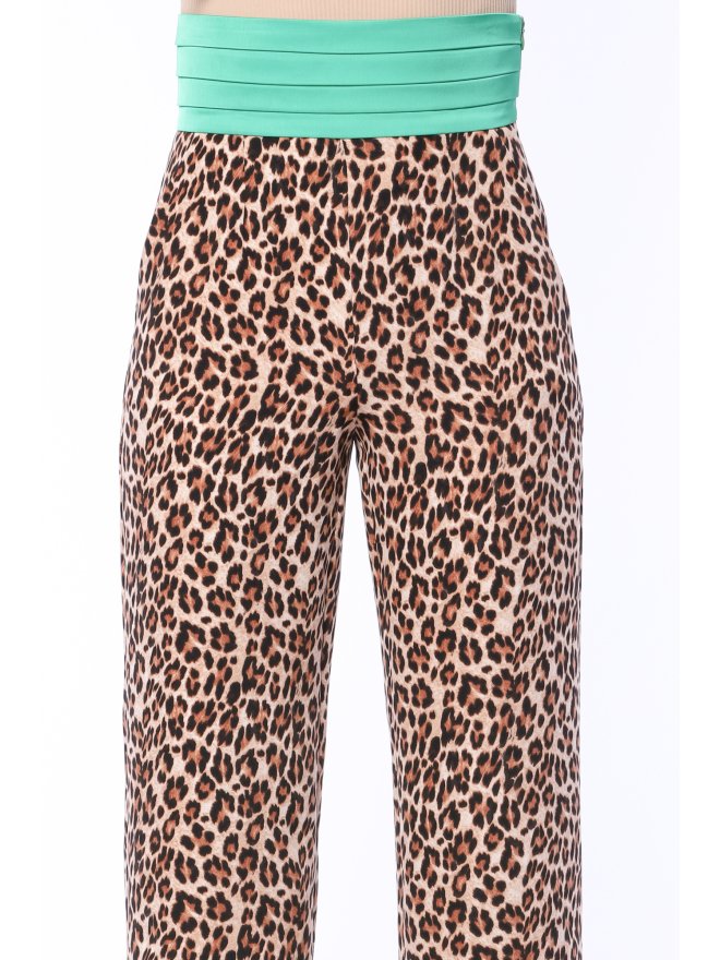 TGH JUNGLE FEVER TUXEDO COLOR BLOCK WIDE-LEG PANTS