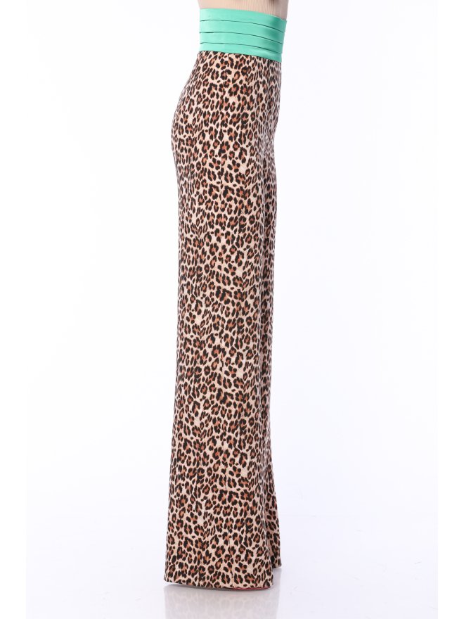 TGH JUNGLE FEVER TUXEDO COLOR BLOCK WIDE-LEG PANTS