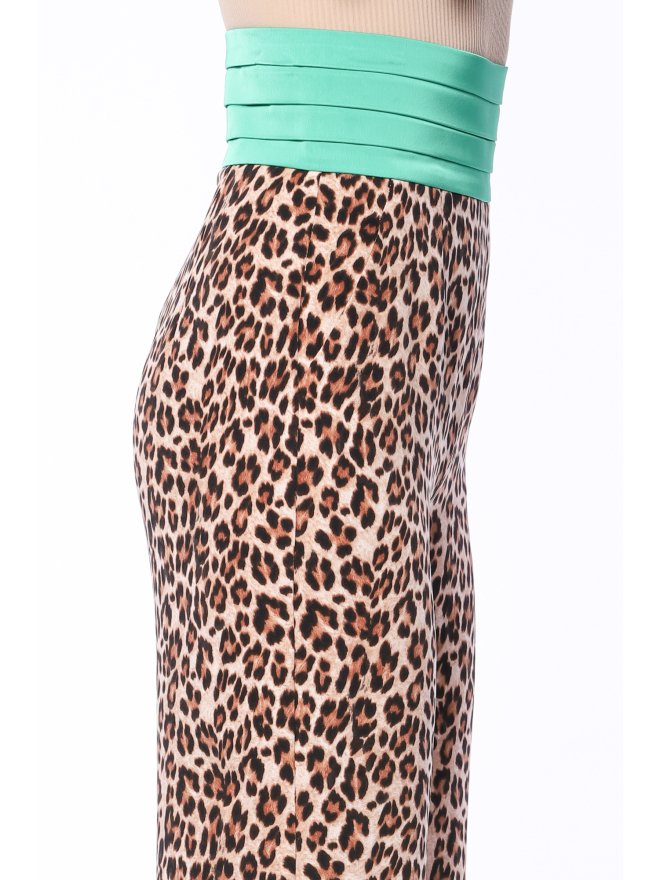 TGH JUNGLE FEVER TUXEDO COLOR BLOCK WIDE-LEG PANTS