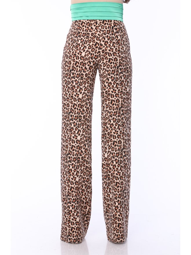 TGH JUNGLE FEVER TUXEDO COLOR BLOCK WIDE-LEG PANTS