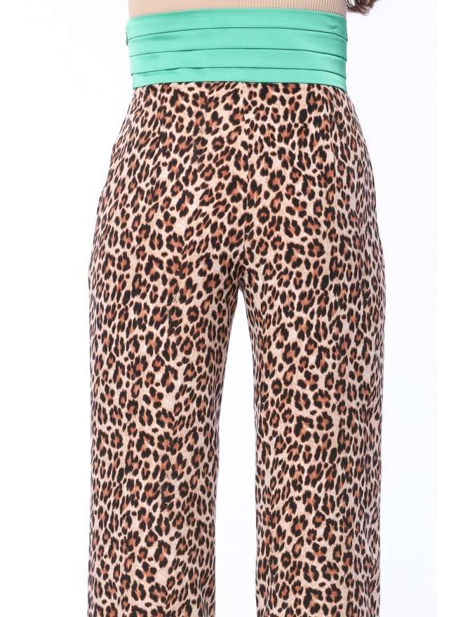 TGH JUNGLE FEVER TUXEDO COLOR BLOCK WIDE-LEG PANTS