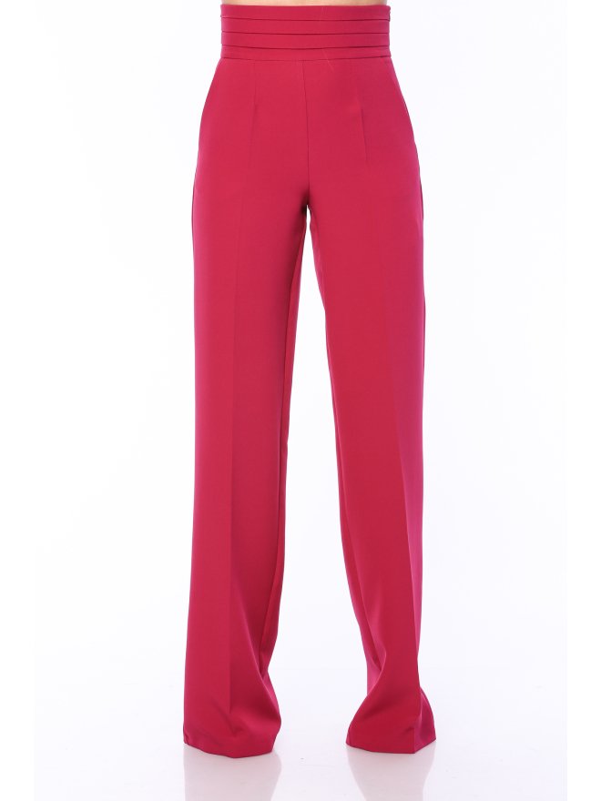 TGH TUXEDO STYLE PLEATED WAIST WIDE-LEG PANTS