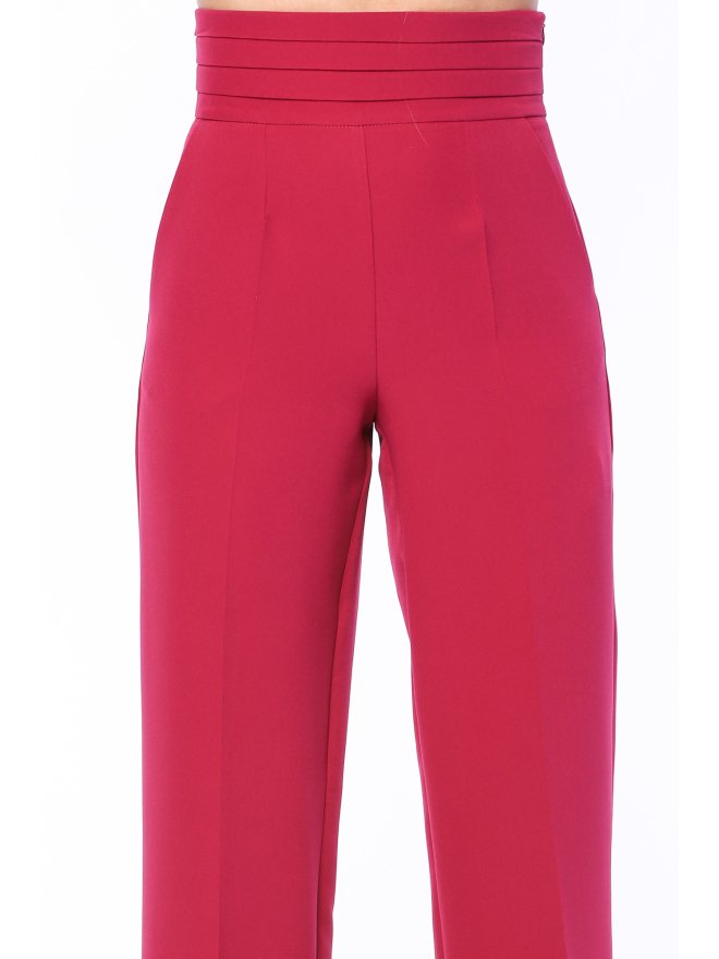 TGH TUXEDO STYLE PLEATED WAIST WIDE-LEG PANTS