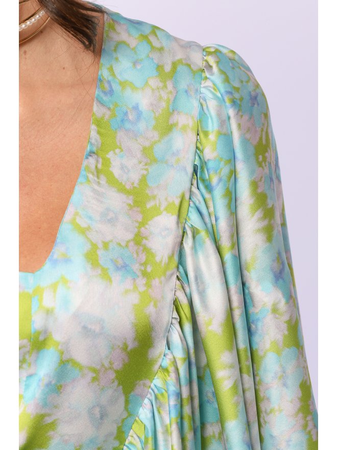 TGH ROCHIE MINI CU MANECI BUFANTE SI PRINT FLORAL