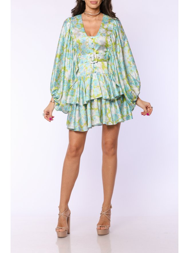 TGH ROCHIE MINI CU MANECI BUFANTE SI PRINT FLORAL