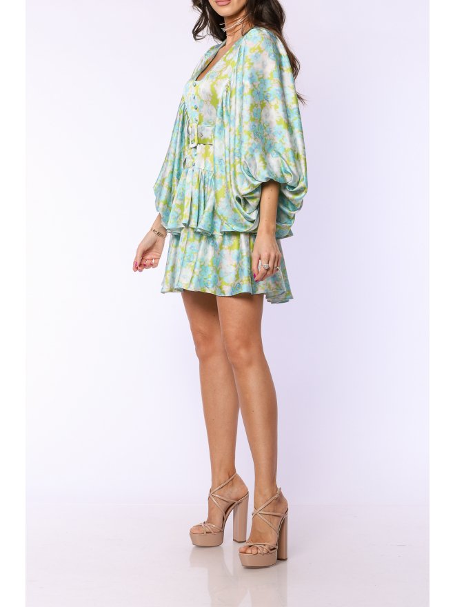 TGH ROCHIE MINI CU MANECI BUFANTE SI PRINT FLORAL
