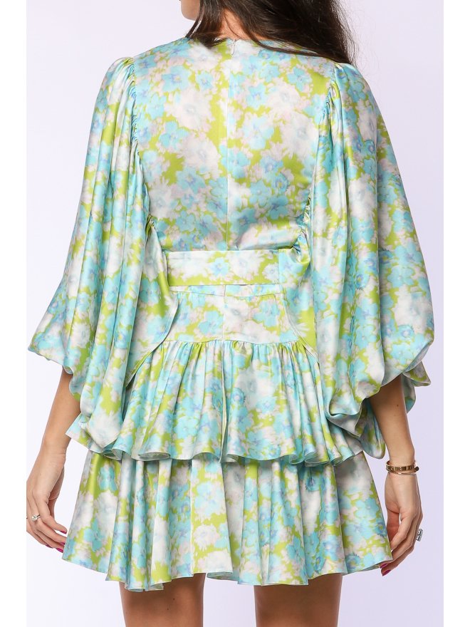 TGH ROCHIE MINI CU MANECI BUFANTE SI PRINT FLORAL