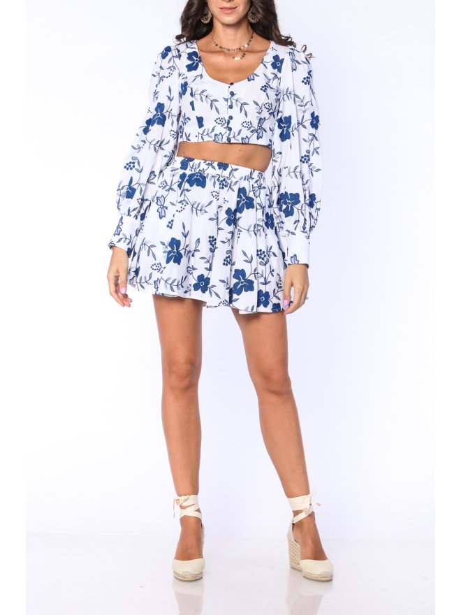 POESSE PANTALONI SCURTI GREECE CU PRINT FLORAL