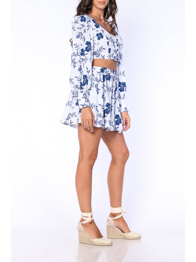 POESSE CROP TOP GREECE CU PRINT FLORAL