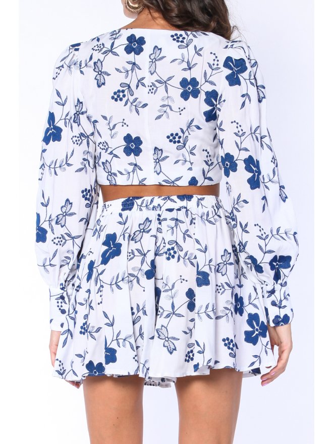 POESSE CROP TOP GREECE CU PRINT FLORAL