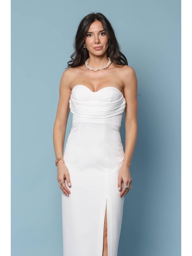 TGH ROCHIE MIDI BRIDAL CU CORSET SPECIAL PLISAT