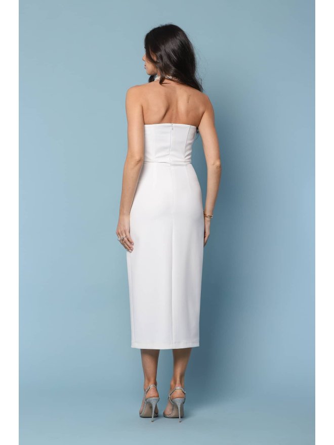 TGH ROCHIE MIDI BRIDAL CU CORSET SPECIAL PLISAT