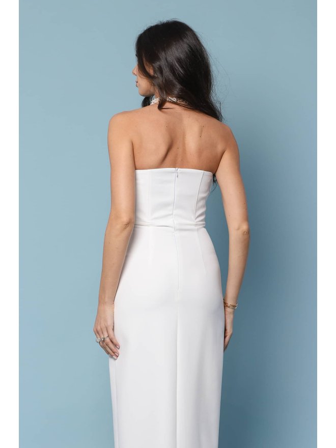 TGH ROCHIE MIDI BRIDAL CU CORSET SPECIAL PLISAT