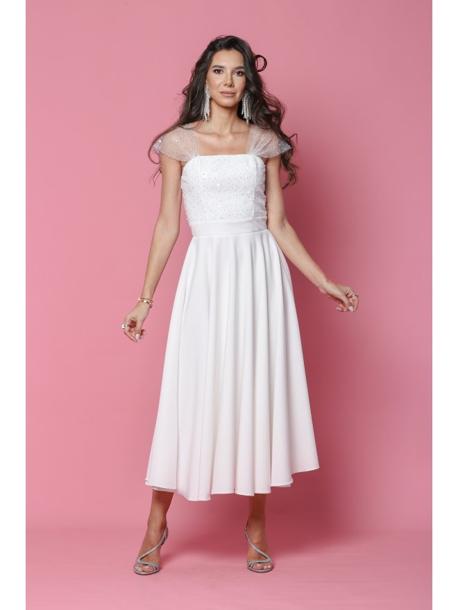 TGH ROCHIE MIDI BRIDAL PEARLS & LACE